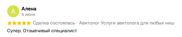 Отзыв Алёны о работе Данила